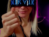 Sexy blonde in cyberpunk outfit carefully sucks penis till receiving all cum on her tongue 7