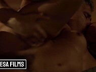 Mutual attraction between Asian hottie and white businessman leads to ardent encounter 11