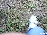 Hungry man captures on the camera outdoor sex with slender hooker right near his car 5