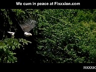 After battle, Ebony warrior Luna Corazon makes lesbian love outdoors with Emylia Argan 11