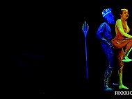 Good-looking princess from Earth enjoys passionate lovemaking with blue-skinned king of Atlantida 4