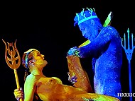 Good-looking princess from Earth enjoys passionate lovemaking with blue-skinned king of Atlantida 7