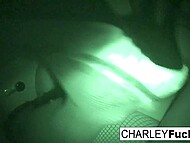 Insatiable pornstar Charley Chase has her wet twat stuffed with fat prick in complete darkness 9