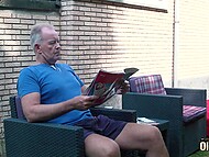 Young ginger girl clearly needs old man to fuck her and cum in her mouth in the fresh air 4