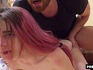 Beauty with small breasts makes guy's dirty dream of sex with her on camera come true 5