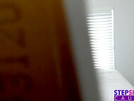 Girl finds out stepbrother gets it on with her friend, so she also joins the couple 4