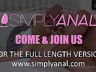 Bald bruiser convinces skinny blonde GF Angel Piaff to begin new day with hot anal sex 11