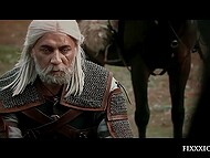 Cruel Middle Ages and hot sex with a local brunette slut from the Witcher universe 4