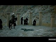 Cruel Middle Ages and hot sex with a local brunette slut from the Witcher universe 6