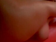 Pretty blonde with perky tits has both her tight holes nicely drilled by stud from behind 9