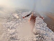 Tattooed Polish chick with natural boobies and her lover have hot oral sex on the beach 9