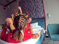Polish whore Yuli Owiak in a Christmas sweater waits for her boyfriend in bed to know the cock 8