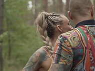 Bald guy takes Polish girl to forest so that she can't escape when he makes her suck him off 11