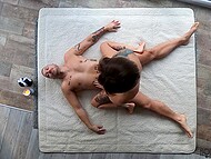 Boy covers enticing Polish chick with sperm when he finishes enjoying the tattooed body 8