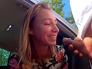 Sexy Polish girl in a dress is shy, but impudent man still insists and fucks her in the car 8