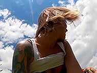 Polish babe takes revenge on boyfriend being fucked by taxi driver in field with sign language translation 10