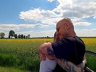 Polish babe takes revenge on boyfriend being fucked by taxi driver in field with sign language translation 11