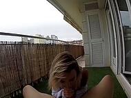 Gentleman fucks the sweet Polish cutie's mouth and pours sperm on the face on camera 5