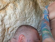 Amateur porn movie starring married Polish couple practicing bonking to cum in mouth on the beach 9