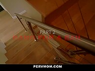 Whore sees her stepson jerking off and decides to give him joy of the first sex with her 4