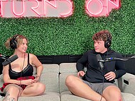 Sexy girl with big natural boobs and her man give an interview about their sexual life 4