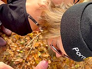 Amateur porn of handsome man who has a quickie with his slender girlfriend in the picturesque forest 8