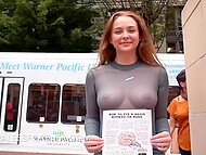 Girls flash small tits right in stores and even on streets in broad daylight on camera 6