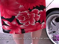 Man fulfills all the lustful desires of crazy girlfriend and films how she flashes boobs 4