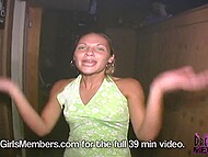 Lustful girls move asses on dancefloor as the cunning cameraman shoots under skirts 4