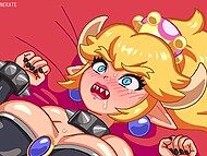 Pretty blonde shemale with huge fuckstick fucks obedient trans friend in the bedroom 5