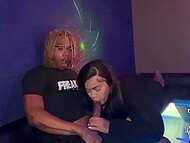 Black man gets his crushing dick out the pants and fucks chubby girl in the night club 5