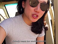 Cute Asian tourist and her boyfriend have sex for the camera in the tent after good safari 5