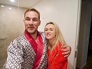 Man and his wife like making videos of them inviting some guy for sex with double penetration 8
