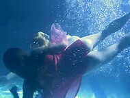 Young girls enjoy swimming in the pool and demonstrate gentle pussies and natural tits 5