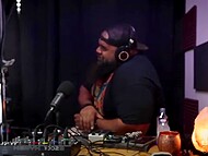 Winsome red-haired pornstar gets naked and takes DJ's thick dick during live broadcasting 4