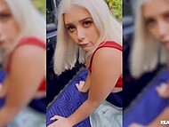 Frolic teen brunette and blonde willingly have their mouths and pussies stuffed with BBC outdoors 9
