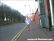 British MILF comes to the public place to flash her nude body and even starts masturbating on camera 5