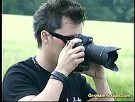Amateur German cougar agrees to pose nude for the pickuper’s camera and copulates with him by the river 4