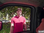 Blonde pornstar invites guys from the street into her van and impresses them with her sexual skills 8