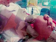 Man licks wife’s shaved cunt and makes her squirt with his fingers before fucking in homemade video 6
