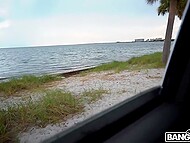 Long-haired chick from the street takes hardcore banging and facial from bearded dude in the van 11