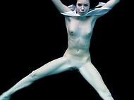 Young ladies enjoy swimming in the pool flashing their natural tits and tight pussies without any panties 8