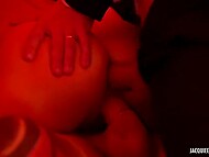 A crowd of horny dudes stick cocks into cunts and asses of sluts and spray them with cum in orgy 11