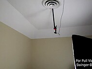 Slutty big-assed MILFs give double blowjob to the man and have lesbian 3some for amateur swinger video 8