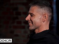 Guys presented their friend with French anal whore and held a threesome with her for the camera 4