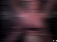 Beautiful chick with pierced nipples Scarlet Chase shows her gorgeous ass in pantyhose and plays BDSM games 8