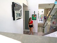 Two hot lesbians caught each other masturbating and started gentle cunnilingus in the bedroom 4