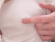 Boyfriend can’t resist the desire of playing with his teen Japanese girlfriend’s perky tits and nipples 5