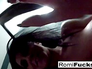 Voluptuous brunette Romi Rain and her winsome lesbian girlfriend strike sexy positions in the shower for the camera 7