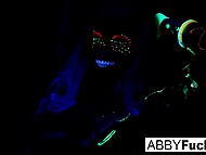 Fantastic busty lesbians Ava Addams and Abigail Mac enjoy wild fucking in neon paint in the club 10